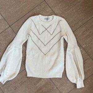 Guess Cream Sweater with Textured Patterns